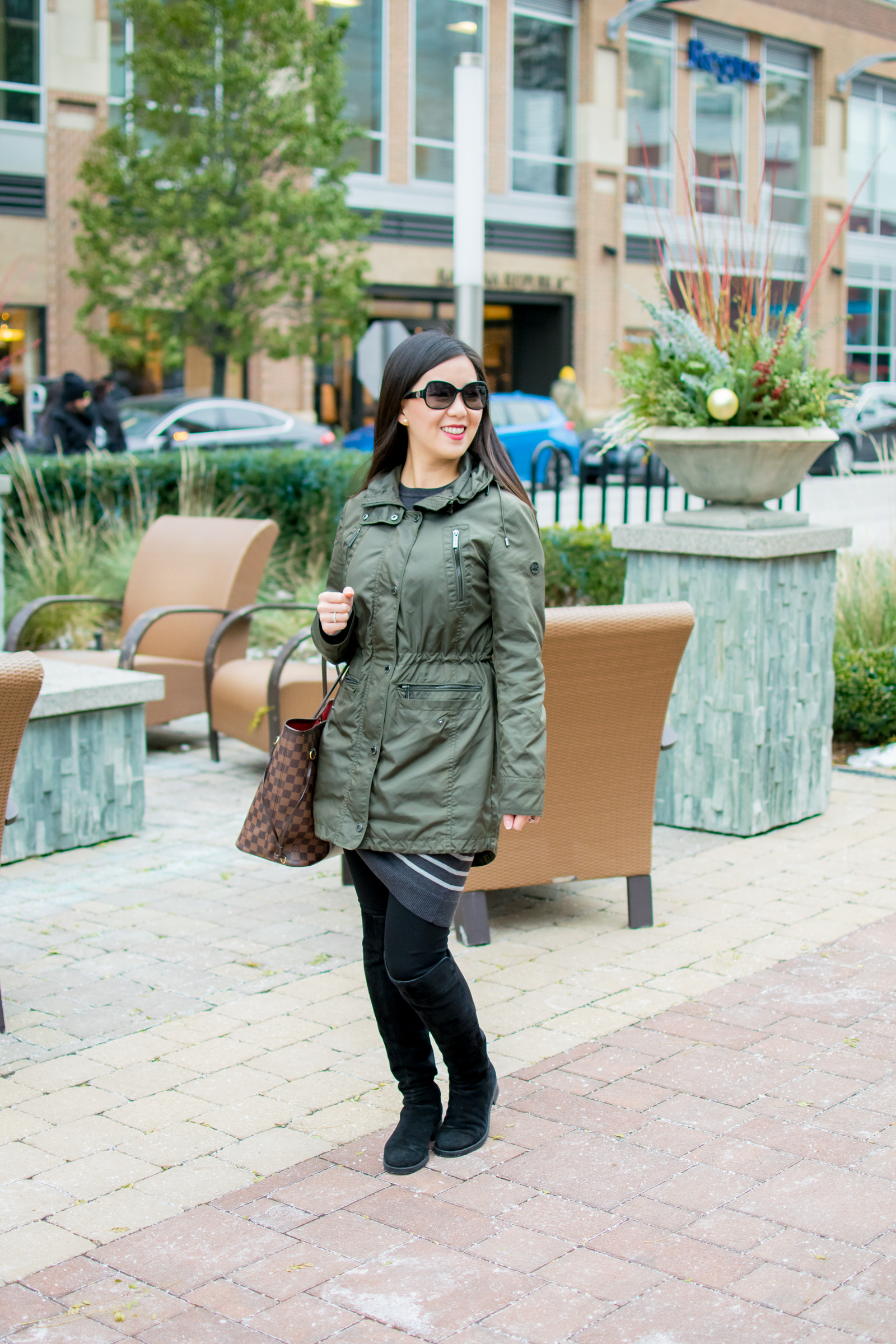 Michael kors olive green rain clearance jacket