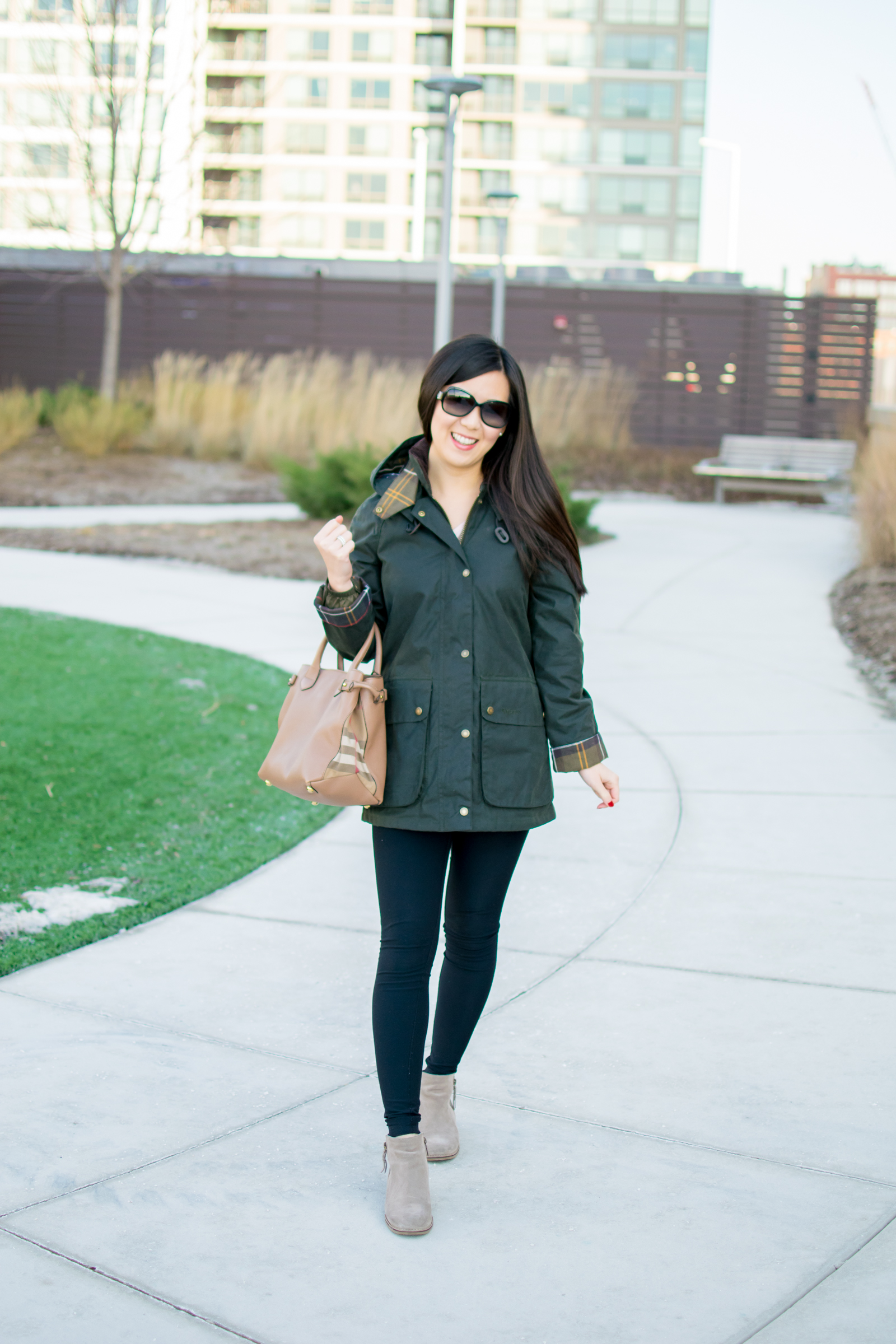 Outfit of the Day 12.22.17 - Barbour Waxed Coat - Tia Perciballi