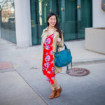 Outfit of the Day 3.13.17 – Red Floral Dress & Classic Trench Coat