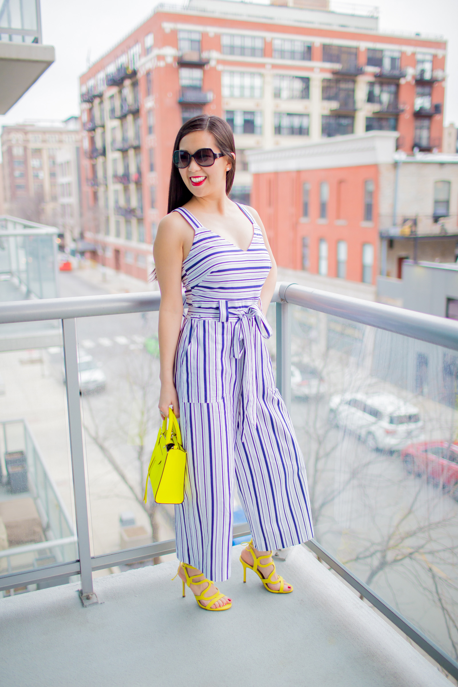 How To Wear A Striped Jumpsuit Casually