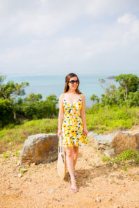 lemon print cut out dress hamilton island australia