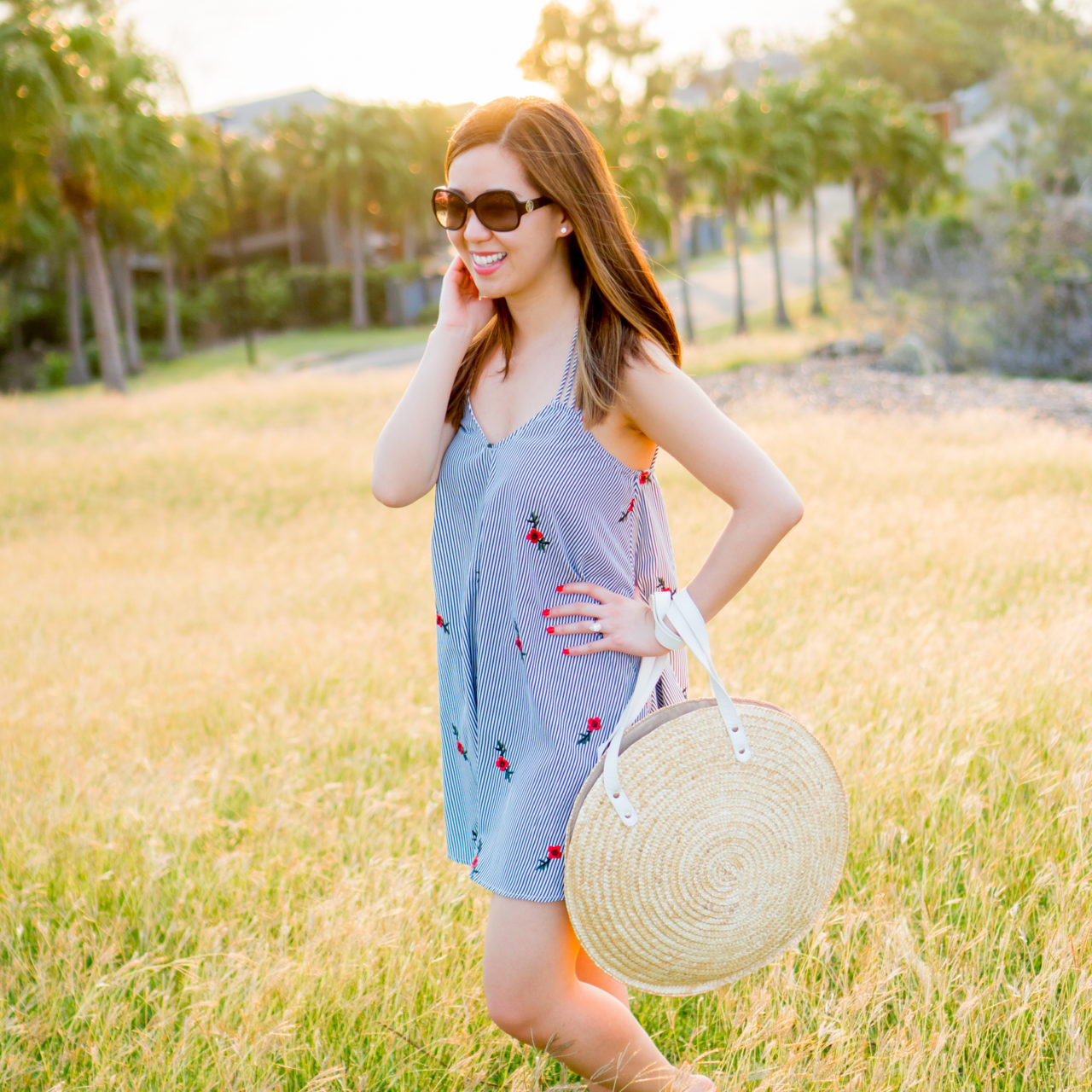 Sunset on Hamilton Island – Strappy Embroidered Dress