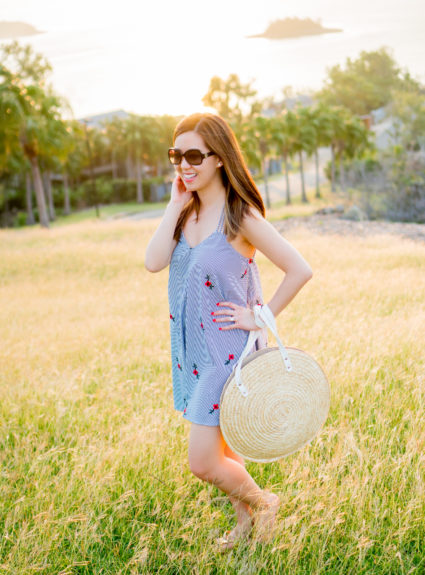 Sunset on Hamilton Island – Strappy Embroidered Dress