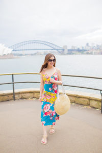 colorful floral print midi dress sydney australia