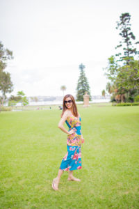 colorful floral print midi dress sydney australia