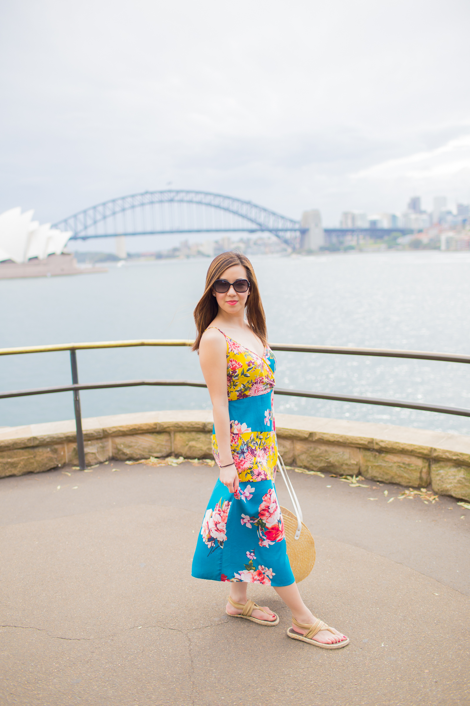 colorful floral print midi dress sydney australia 