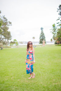 colorful floral print midi dress sydney australia