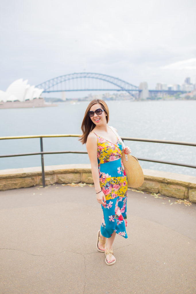 colorful floral print midi dress sydney australia