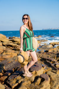 green stripe romper bondi beach sydney australia tia perciballi fashion blog