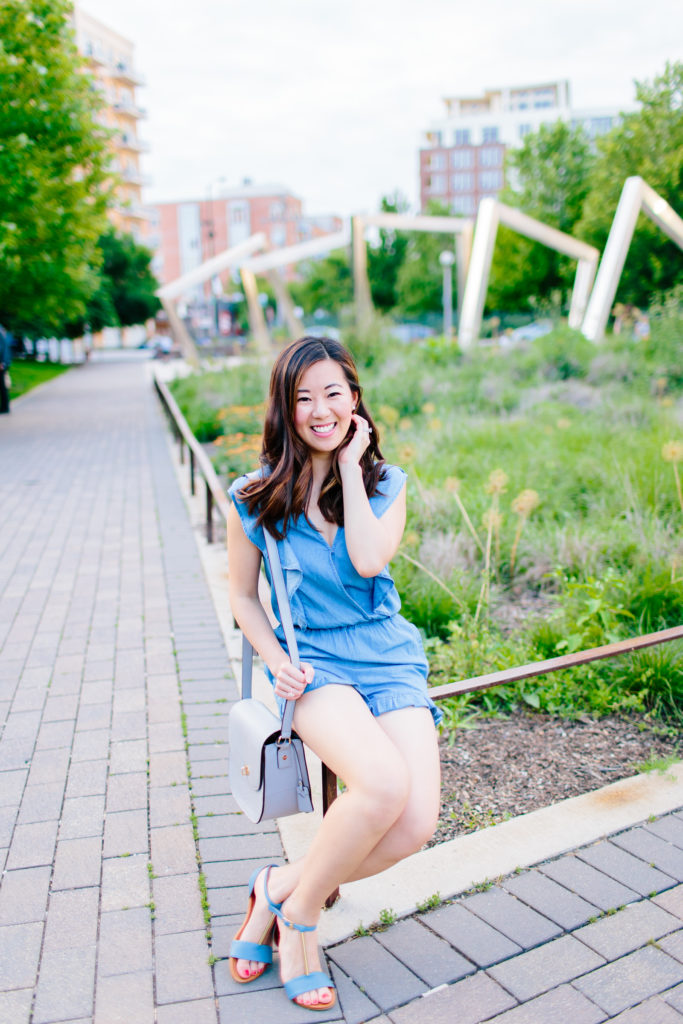 Mimi Chica Chambray Ruffle Romper, Do You Have a Horrifying First Date Story? Tia Perciballi Fashion & Lifestyle Blog