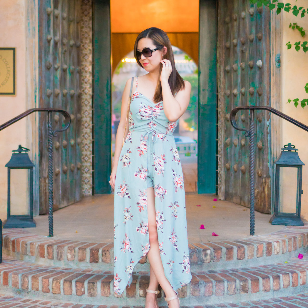 Sage and Coral Romper Midi Dress – Phoenix/Scottsdale, AZ