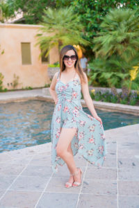 sage and coral floral romper midi dress royal palms resort and spa scottsdale phoenix arizona tia perciballi fashion blog