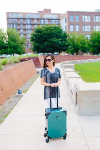 Tia Talks: Do you travel well together? Andiamo Royal Sapphire Suitcase, Tia Perciballi Fashion & Lifestyle Blog