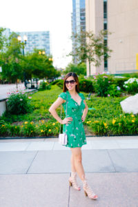 My Thoughts on Part-Time Graduate School, Reformation Green Garnet Floral Wrap Minidress, Tia Perciballi Fashion and Lifestyle Blog