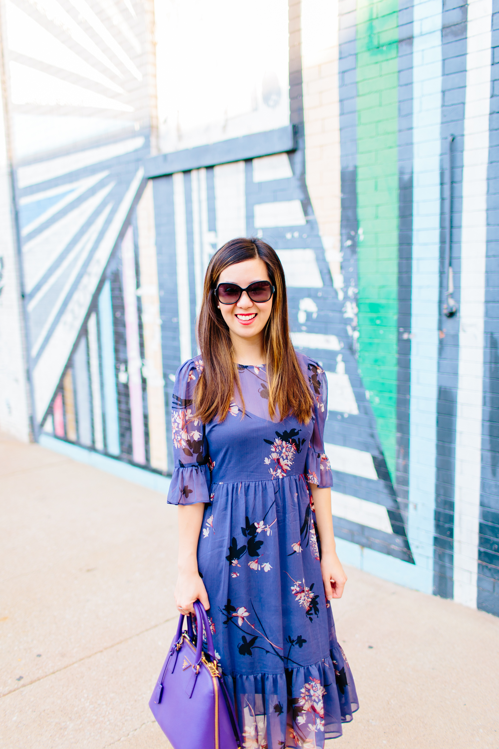 Avec Les Filles Floral Chiffon Blue Purple Midi Dress, Tia Talks: Are You Superstitious? Tia Perciballi Fashion & Lifestyle Blog