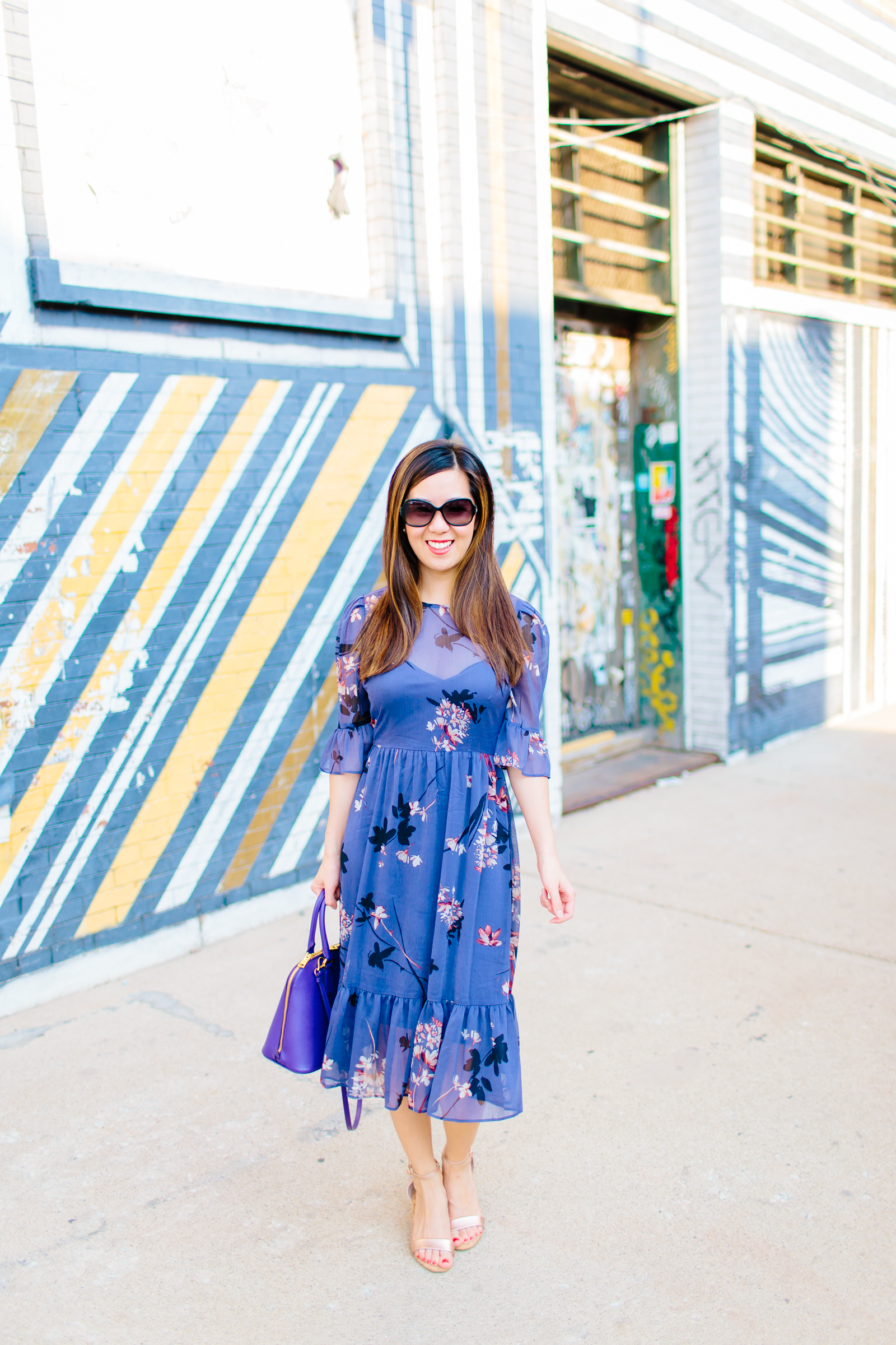 Avec Les Filles Floral Chiffon Blue Purple Midi Dress, Tia Talks: Are You Superstitious? Tia Perciballi Fashion & Lifestyle Blog