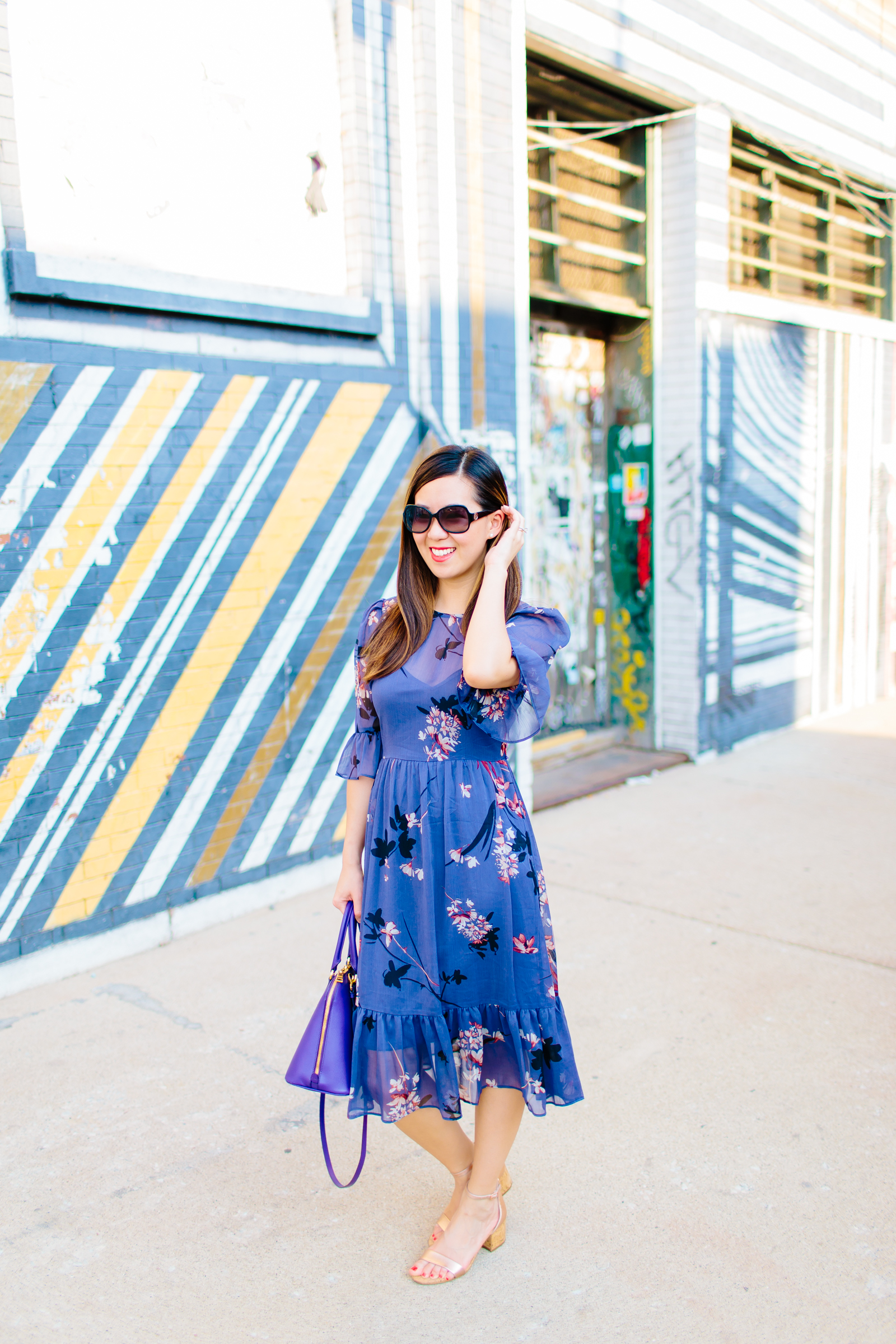 Avec Les Filles Floral Chiffon Blue Purple Midi Dress, Tia Talks: Are You Superstitious? Tia Perciballi Fashion & Lifestyle Blog