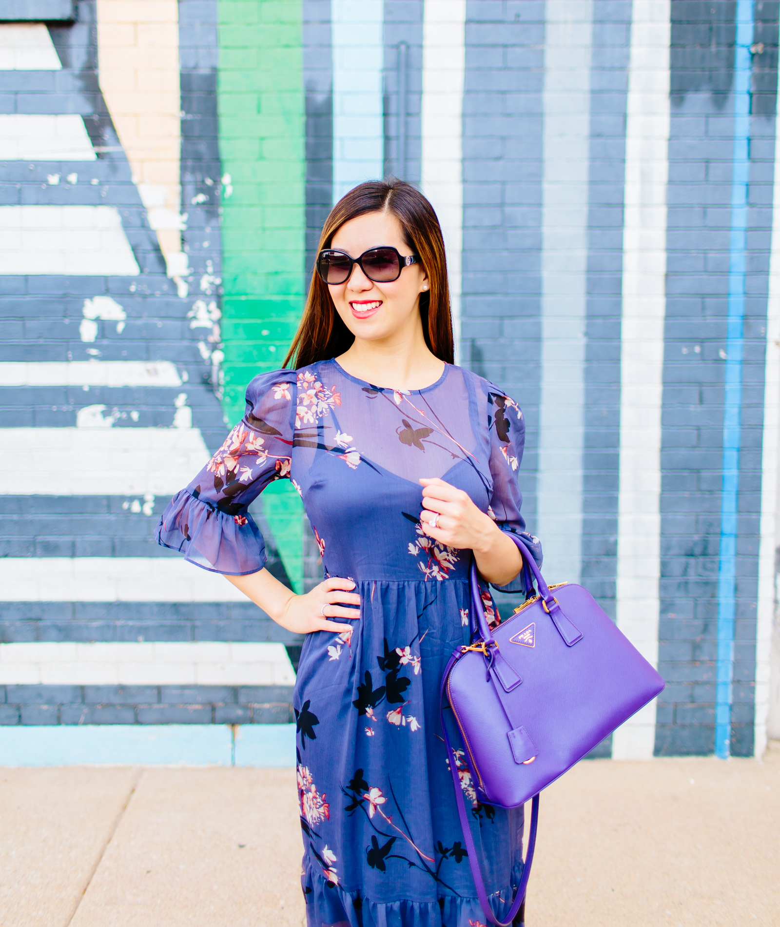 Avec Les Filles Floral Chiffon Blue Purple Midi Dress, Tia Talks: Are You Superstitious? Tia Perciballi Fashion & Lifestyle Blog