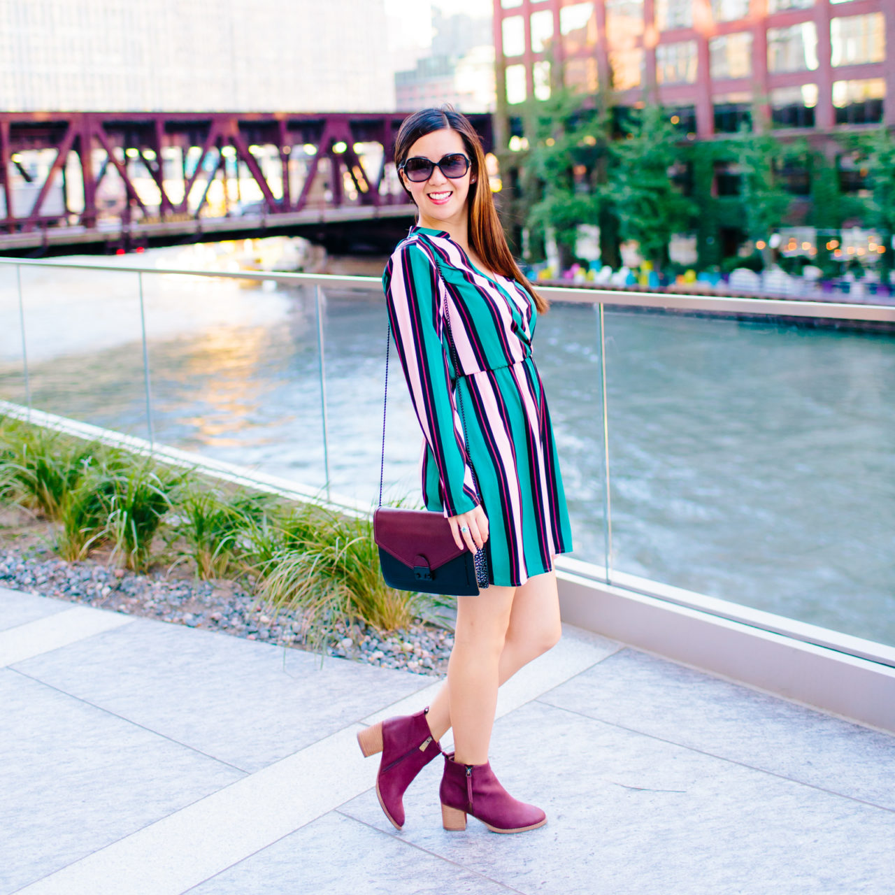 Striped Faux Wrap Dress & the First Weekend of Fall