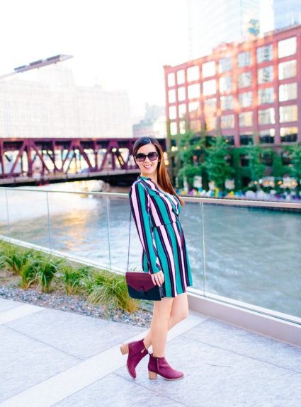 Striped Faux Wrap Dress & the First Weekend of Fall