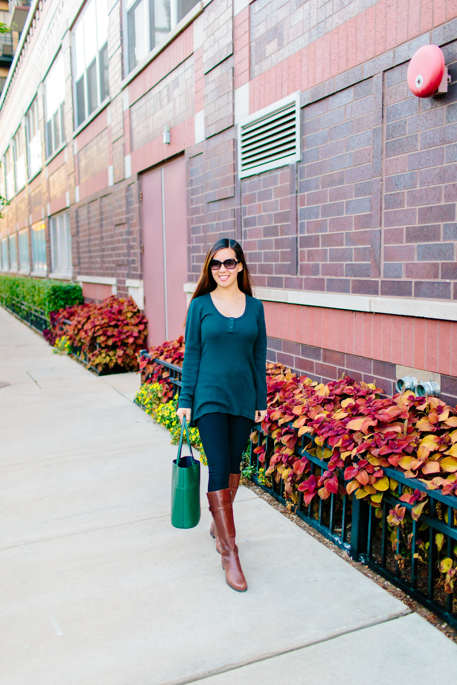 Simple and Casual Fall Outfit, Classic Tunic-Length Henley, Tia Perciballi Fashion & Lifestyle Blog