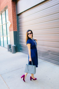 Navy Tie-Neck Dress, Tia Perciballi Fashion & Lifestyle Blog