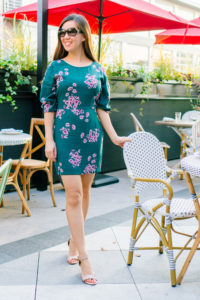 Leith Green Shadow Floral Dress, Last Summer Happy Hour, Tia Perciballi Fashion & Lifestyle Blog