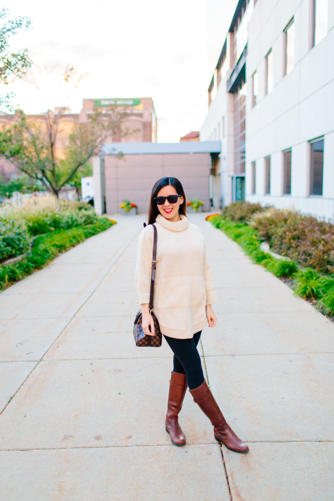 Turtleneck Sweater Poncho - Tia Perciballi - Fashion & Lifestyle Blog