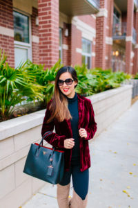 Burgundy Red Velvet Blazer, Tia Perciballi Fashion & Lifestyle Blog