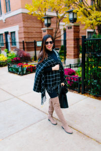 Black Plaid Hooded Cape, Tia Perciballi Fashion & Lifestyle Blog