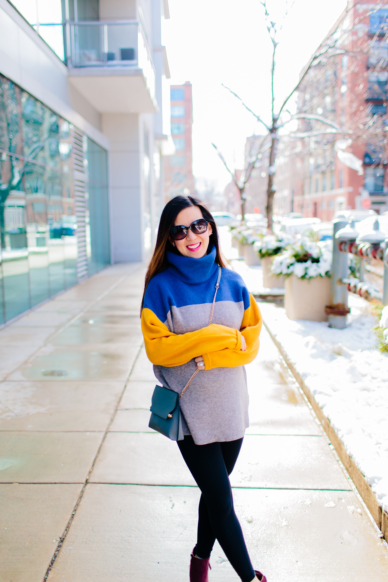 Colorblock Turtleneck Sweater, Tia Perciballi Fashion & Lifestyle Blog