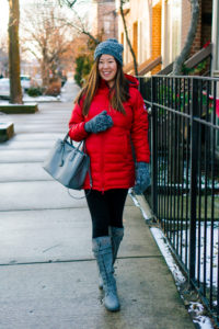 Red Canada Goose Down Puffer Coat, Tia Perciballi Fashion & Lifestyle Blog