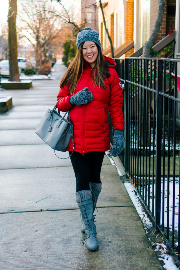 Red Canada Goose Down Puffer Coat, Tia Perciballi Fashion & Lifestyle Blog