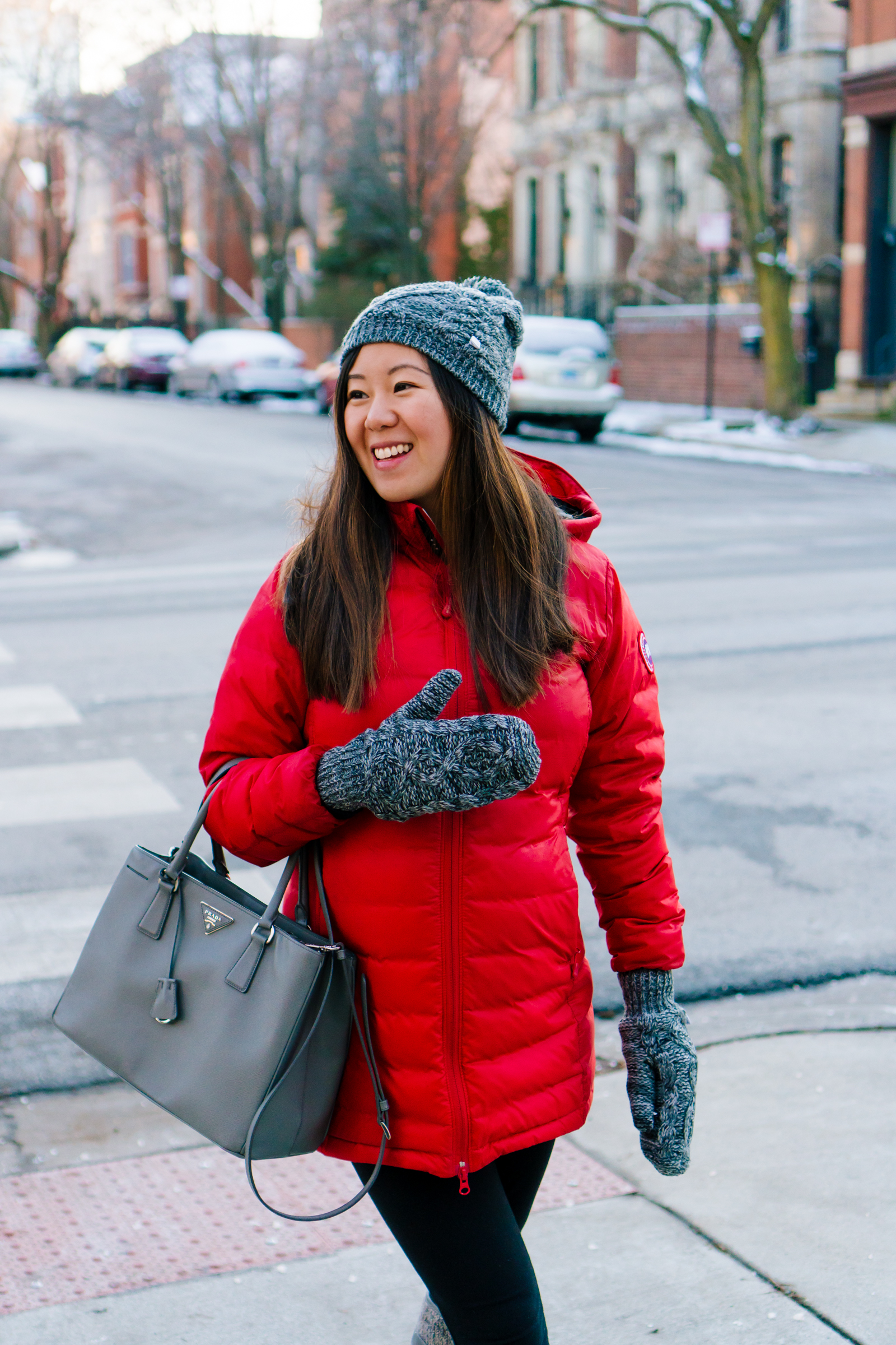 Red Canada Goose Down Puffer Coat, Tia Perciballi Fashion & Lifestyle Blog