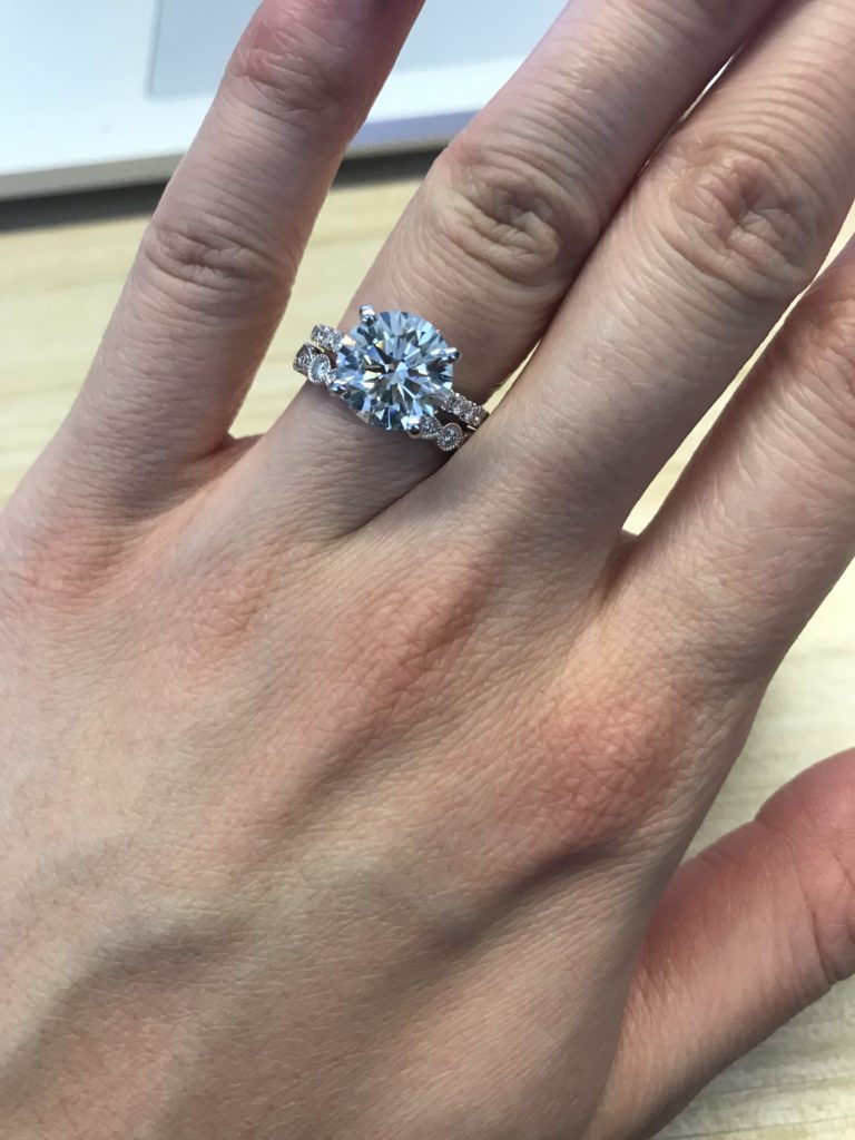 Round Cut Diamond Engagement Ring and Wedding Band - Tia Perciballi Fashion & Lifestyle Blog