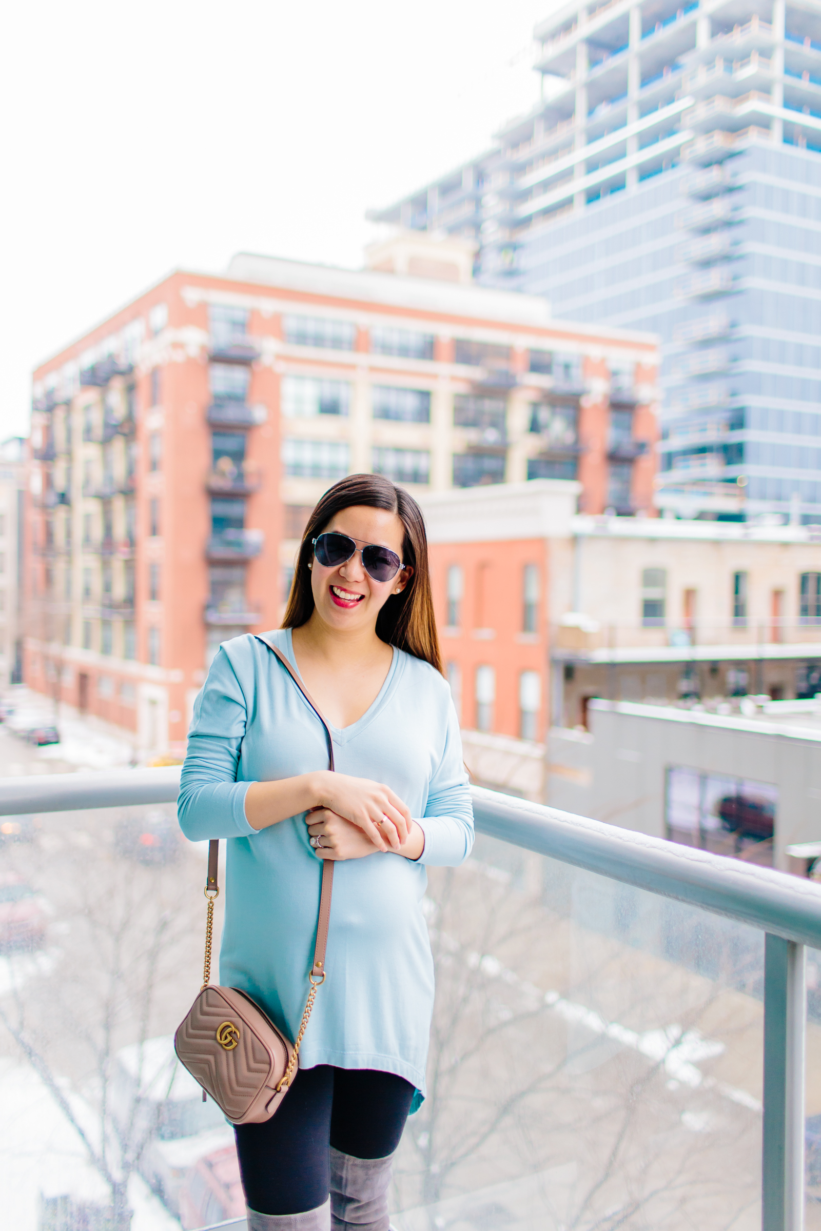 Ombre Sweater and Strathberry Bag - Tia Perciballi