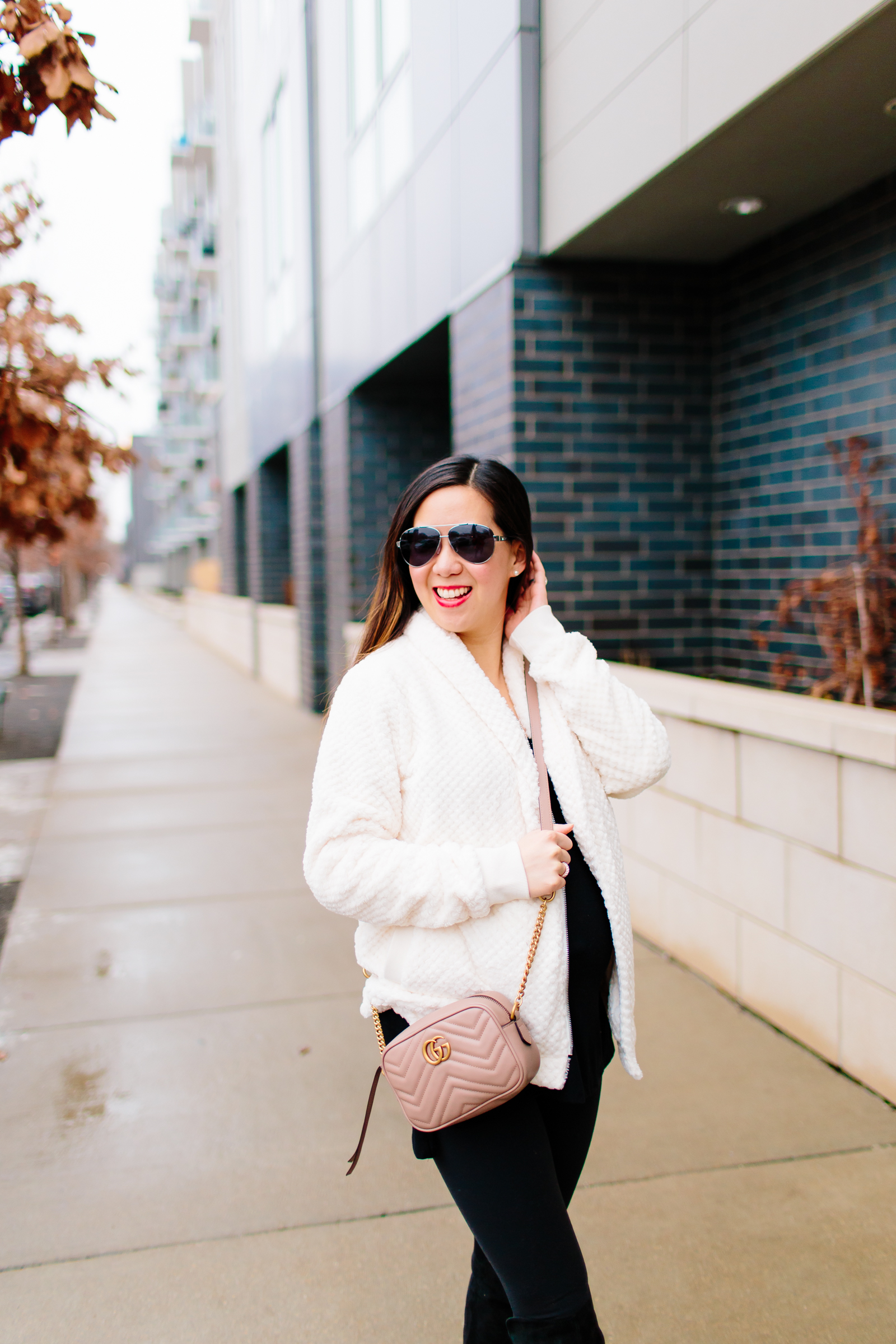 Ombre Sweater and Strathberry Bag - Tia Perciballi