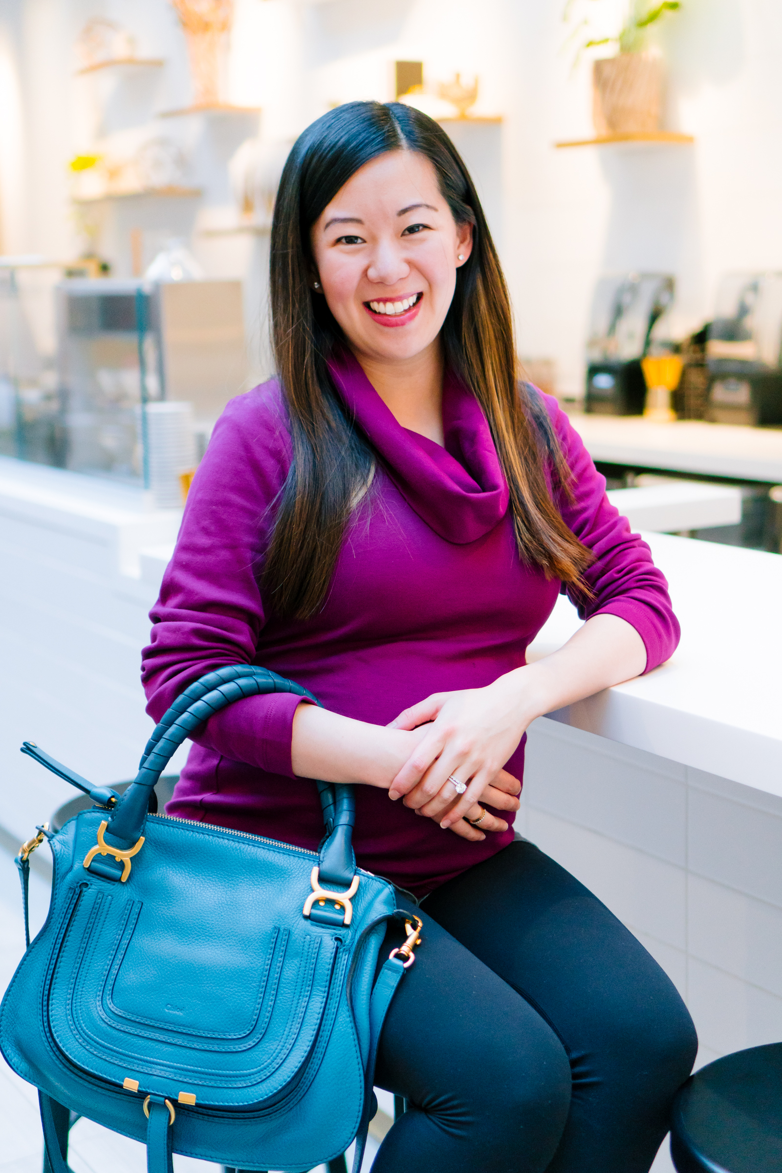 Organic Cotton Cowl Neck Top and Chloe Marcie Handbag, Tia Perciballi Fashion & Lifestyle Blog