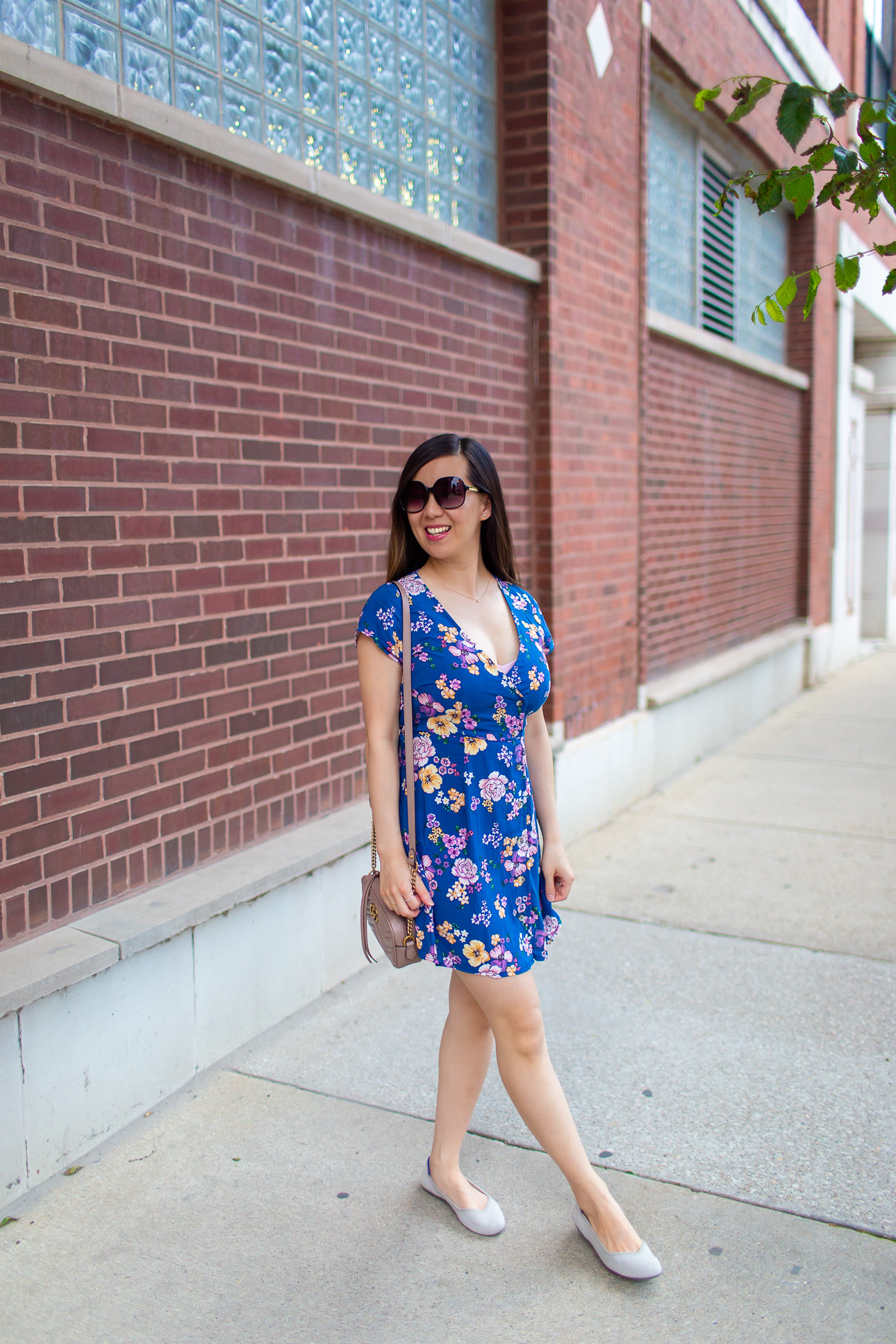 Blue Floral Print Wrap Dress, Tia Perciballi Fashion & Lifestyle Blog