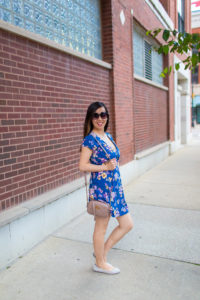 Blue Floral Print Wrap Dress, Tia Perciballi Fashion & Lifestyle Blog