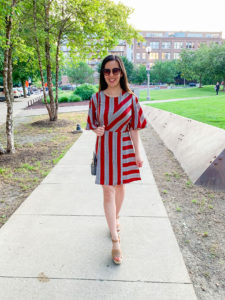 All in Favor Red and Gray Wide Mixed Stripe Minidress - Recent Happenings and a Big Life Update - Tia Perciballi Fashion and Lifestyle Blog